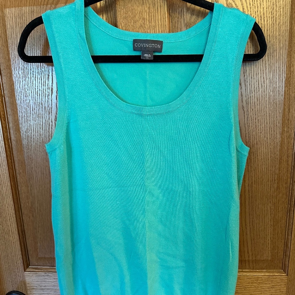 Covington Teal Blue Knit Tank Top.  Size Large.